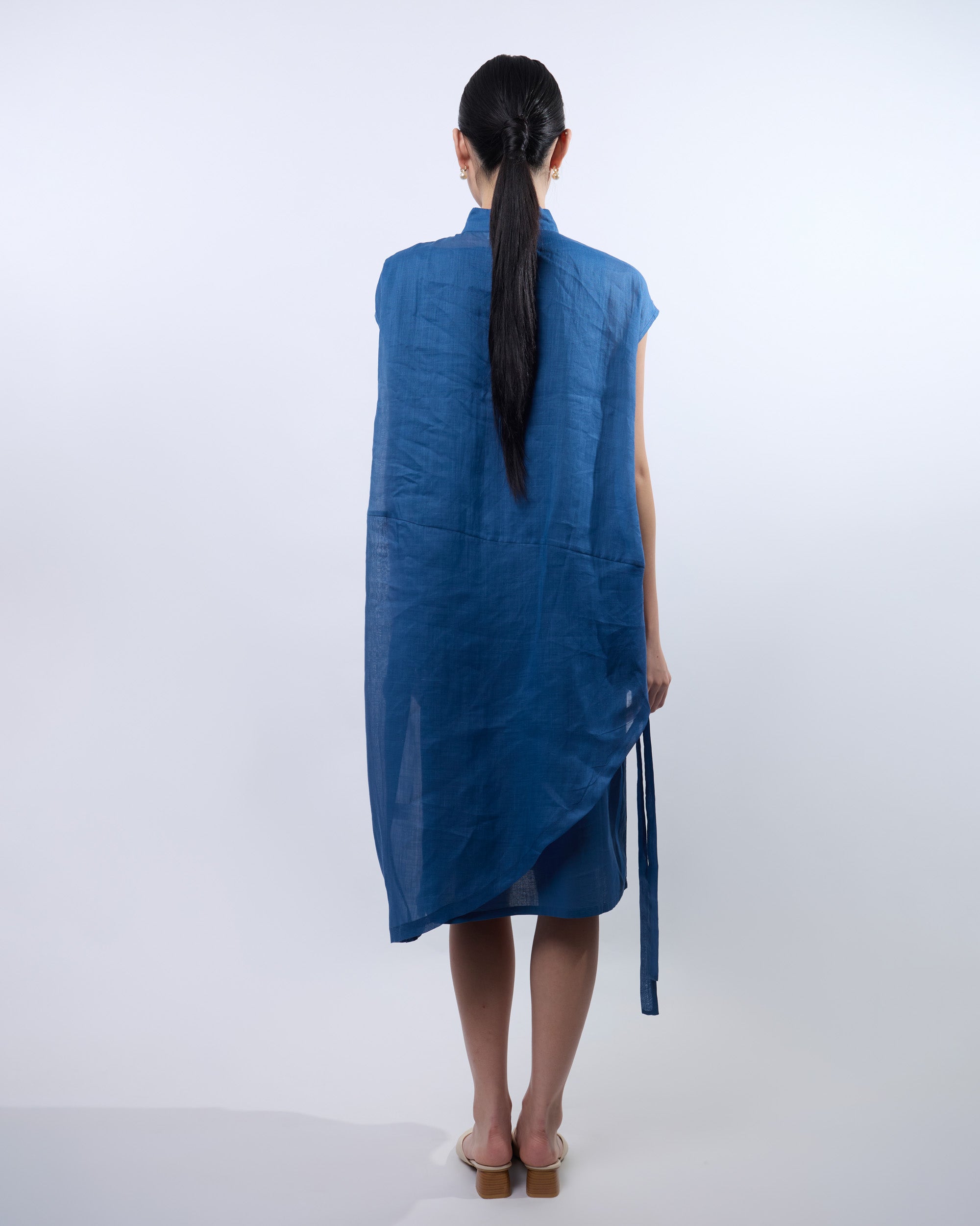 Cheongsam Cocoon Dress in Blue
