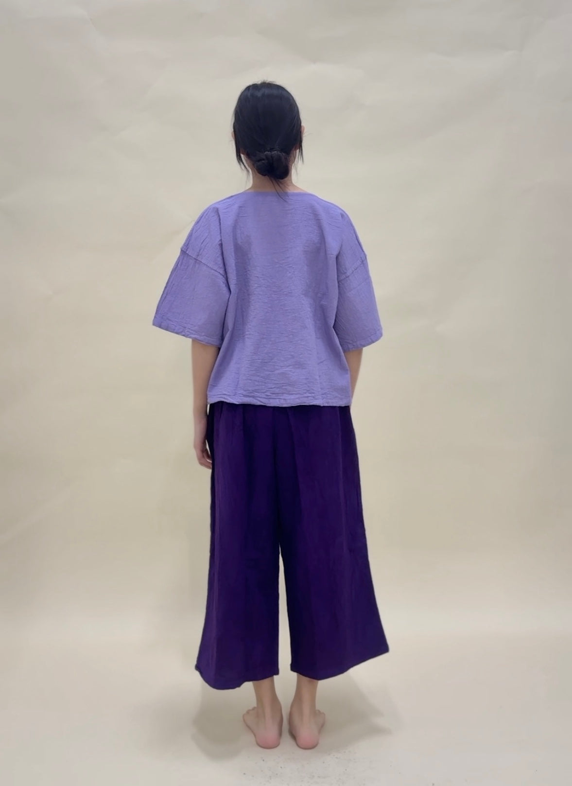 Hand Dyed Farmer's Pants in Dark Purple