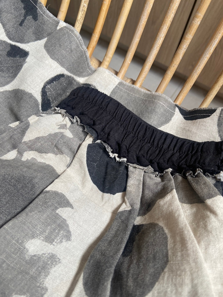 Polka Dot Linen A-line Pants