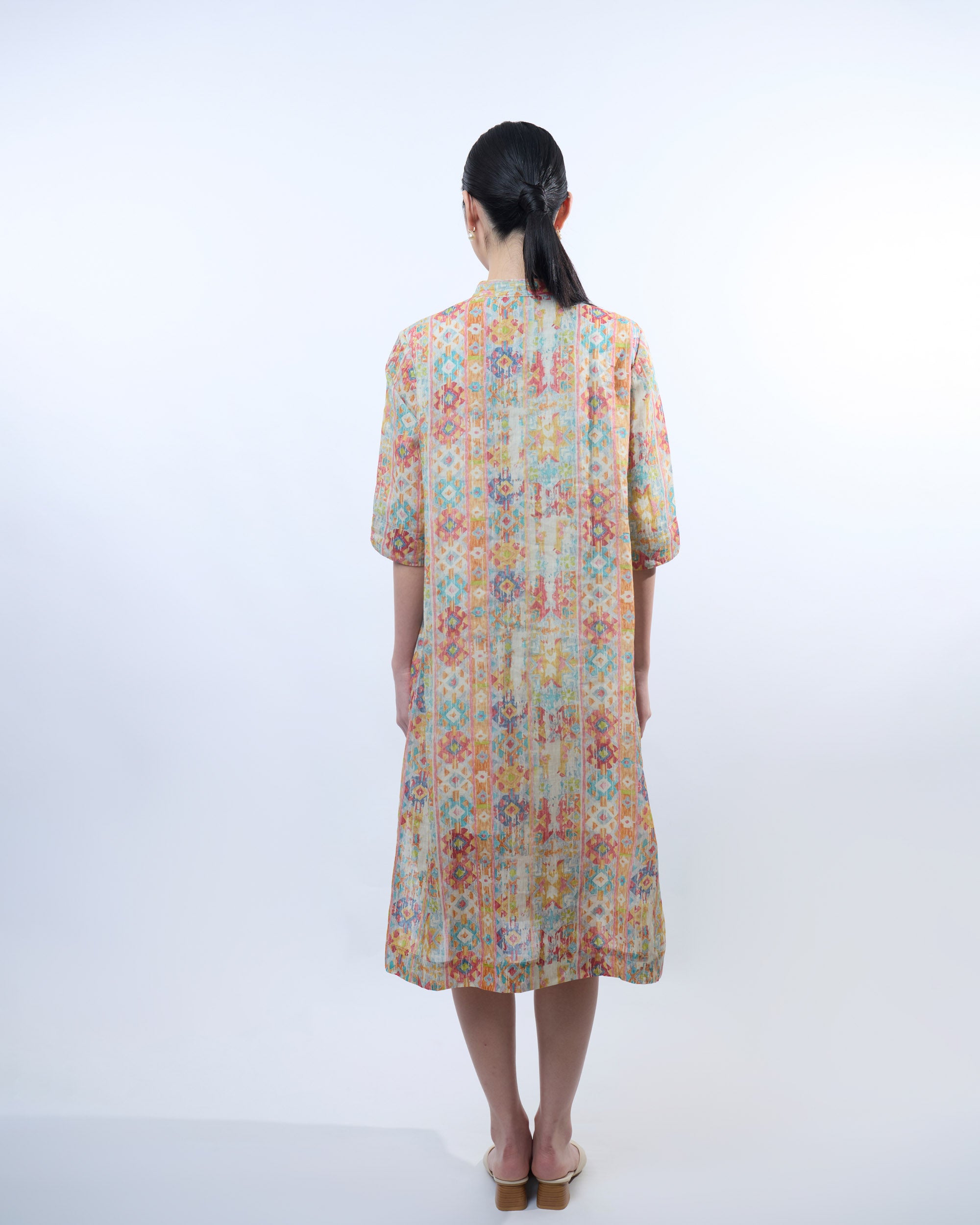 Red Geometric Cheongsam Dress