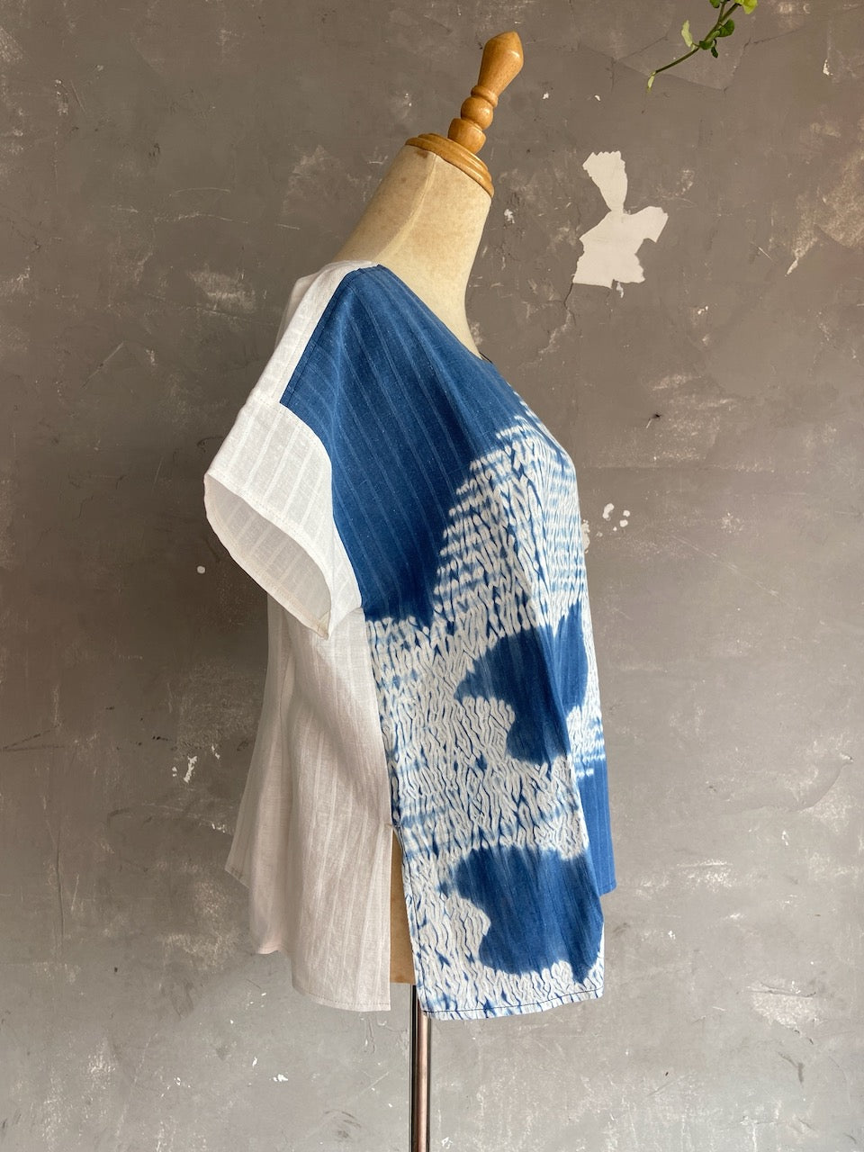 Shibori Naturally Dyed Flare Sleeve Top - Four Birds