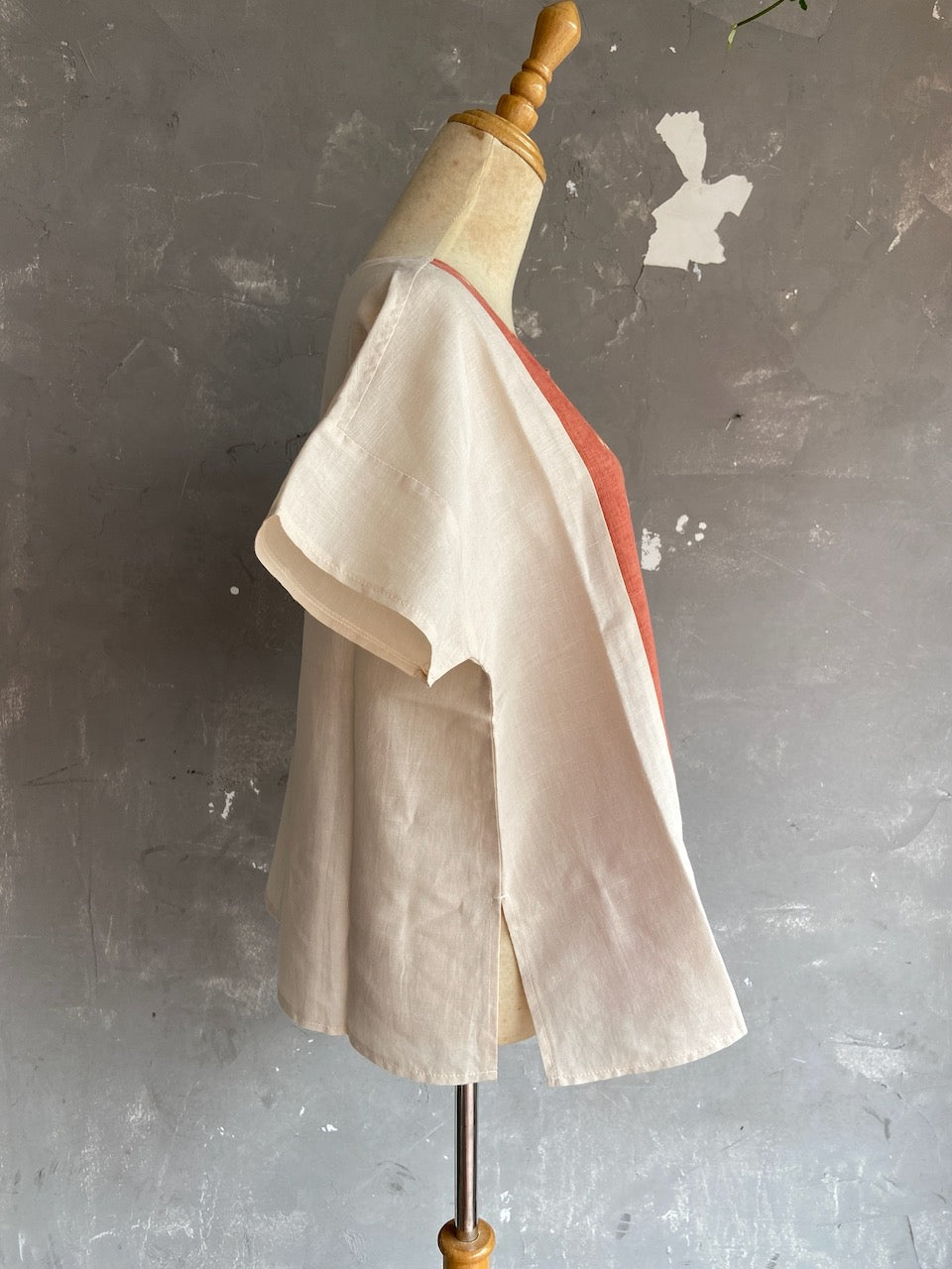 Shibori Naturally Dyed Flare Sleeve Top - VVVV