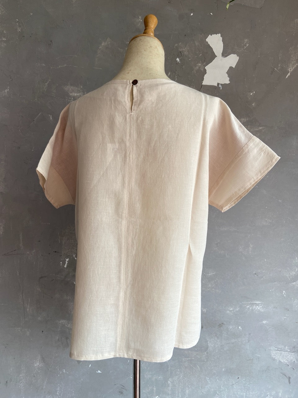 Shibori Naturally Dyed Flare Sleeve Top - Vines and Dots