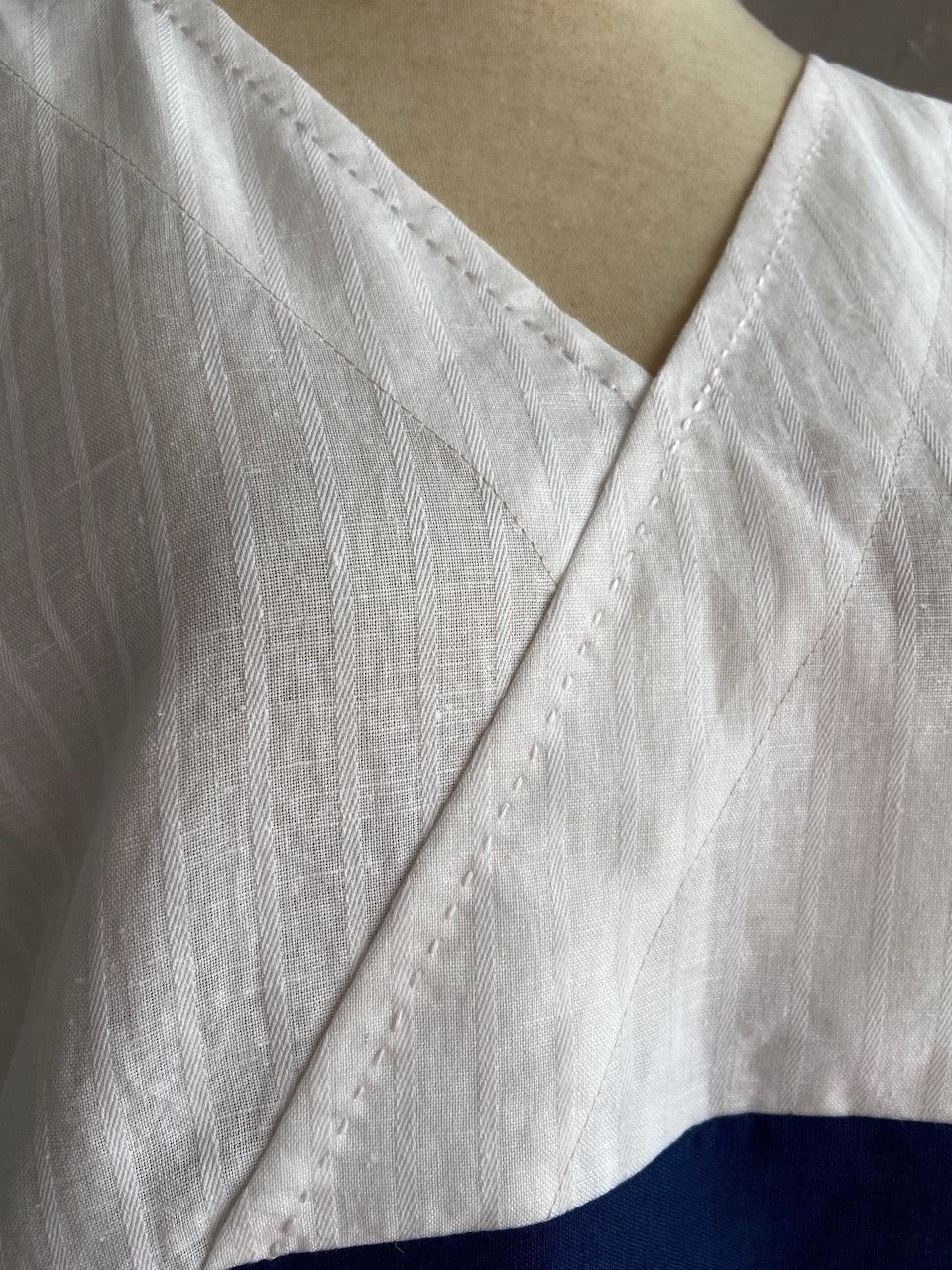 Shibori Naturally Dyed Kimono Dress - Broken Lines