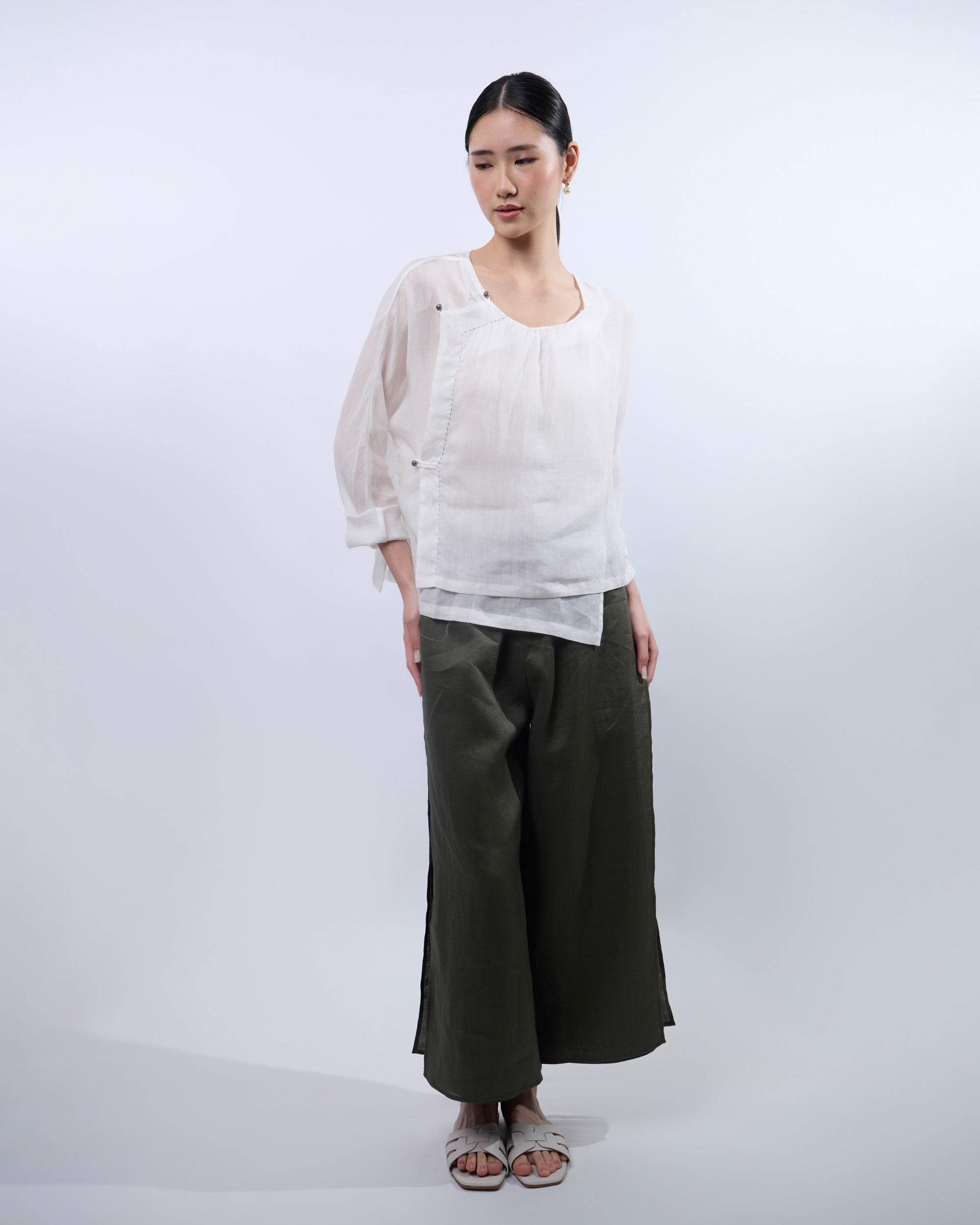 Minimalist Ramie Cheongsam Qipao Top