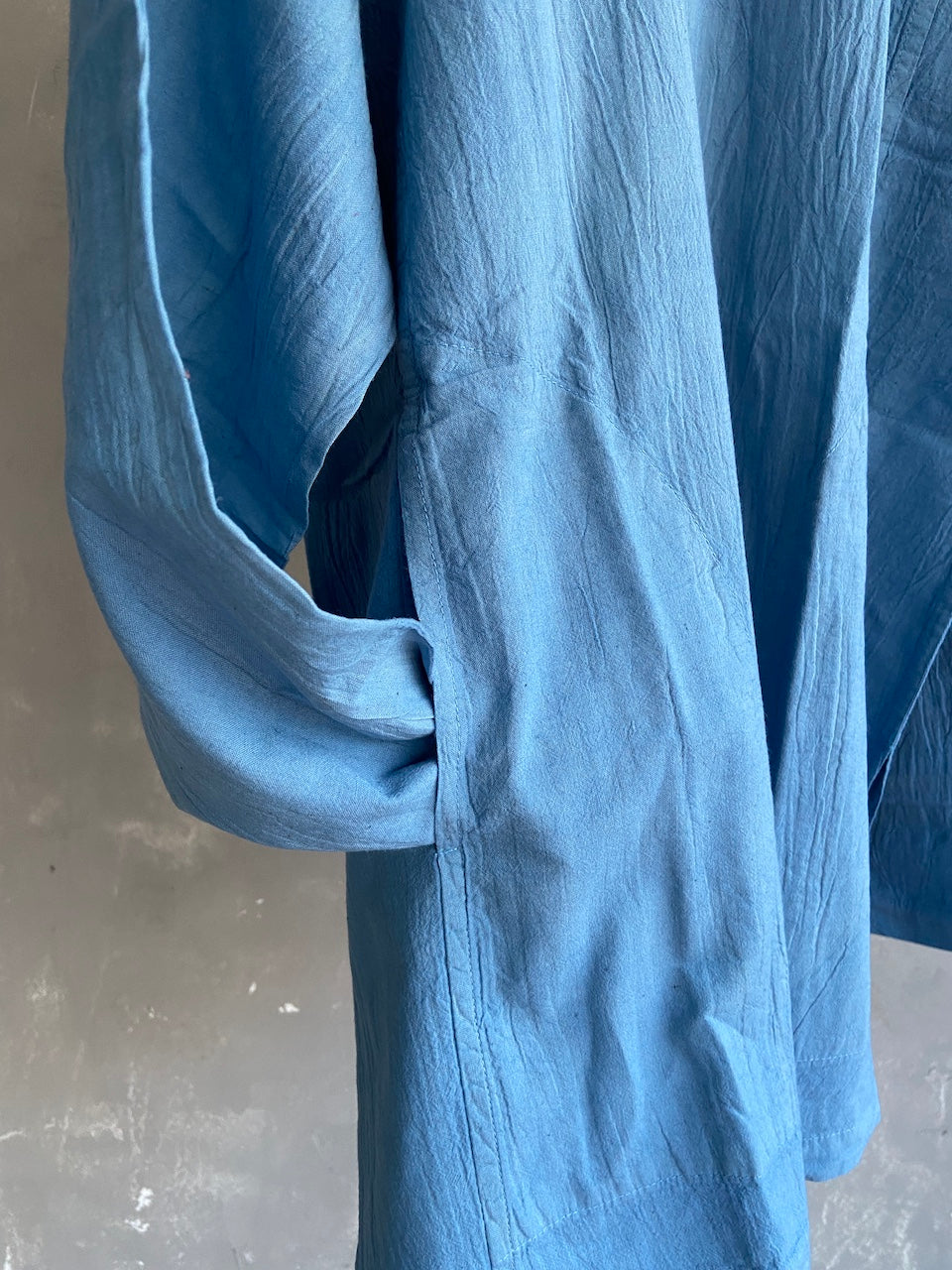 Hand-dyed Button Shirt - Long Sleeve (Light blue #21)