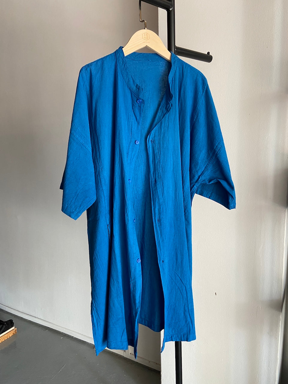 Hand-dyed Button Shirt (Blue)